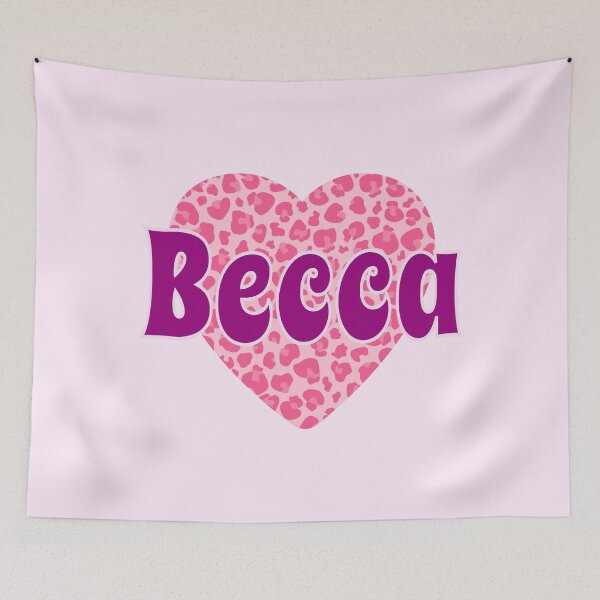 Item preview, Becca Name Pink Leopard Heart  designed and sold by Jeallan Designs.