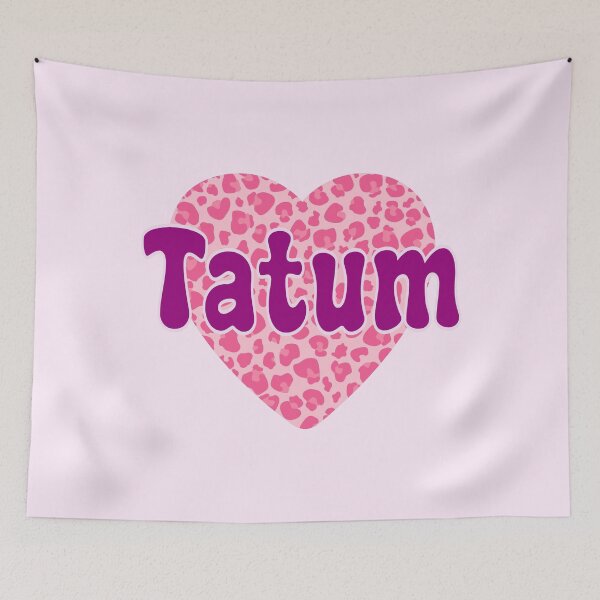 Item preview, Tatum Name Pink Leopard Heart  designed and sold by Jeallan Designs.