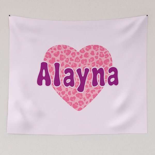 Item preview, Alayna Name Pink Leopard Heart  designed and sold by Jeallan Designs.