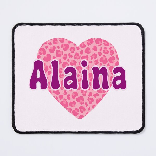 Item preview, Alaina Name Pink Leopard Heart  designed and sold by Jeallan Designs.