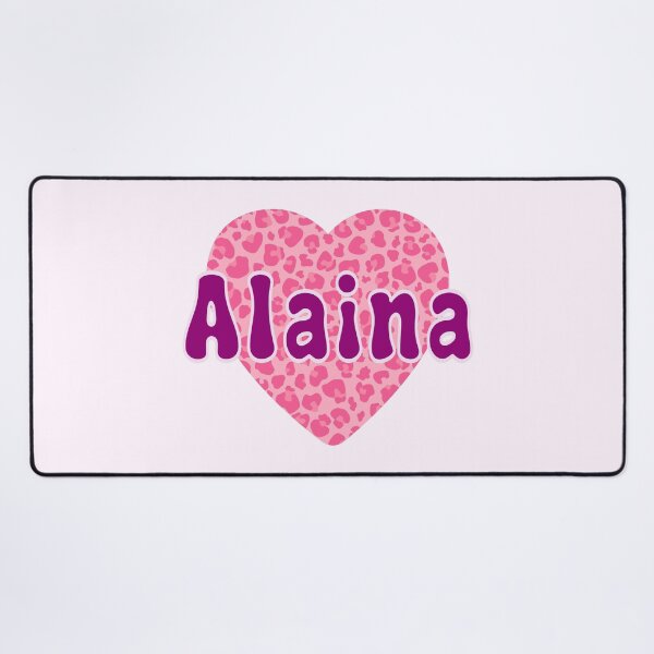 Item preview, Alaina Name Pink Leopard Heart  designed and sold by Jeallan Designs.
