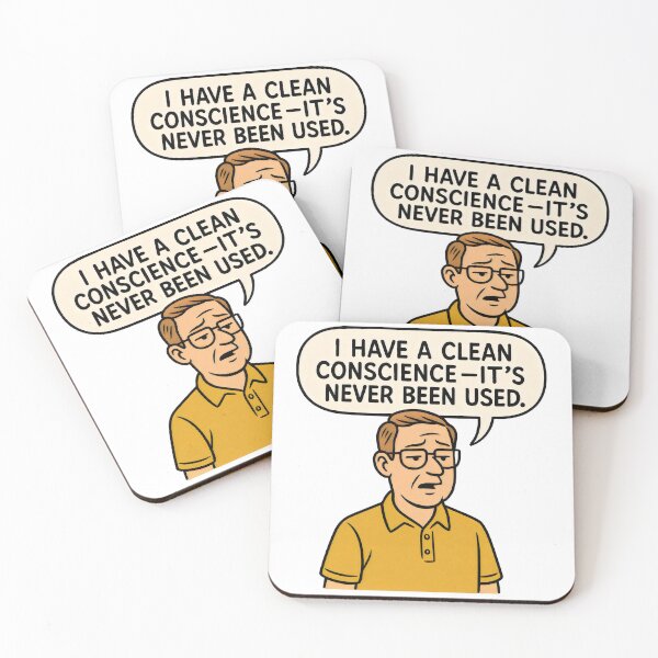 Item preview, Clean Conscience Never Used – Funny Sarcastic Quote designed and sold by Punny Graves.