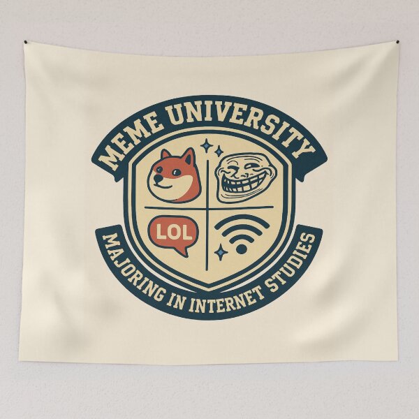 Item preview, Meme University Funny Retro Crest – Majoring in Internet Studies designed and sold by Rest Babe.