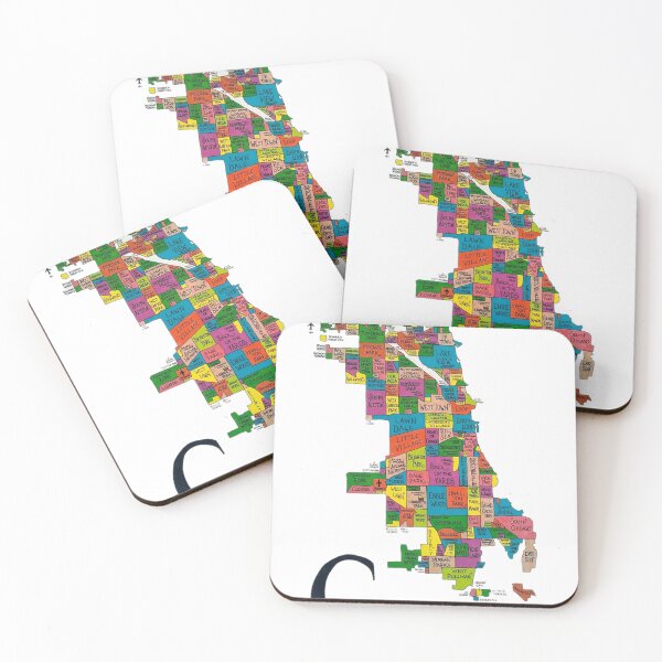 Item preview, Chicago Neighborhood Map Chicago designed and sold by ChristopherOkr.