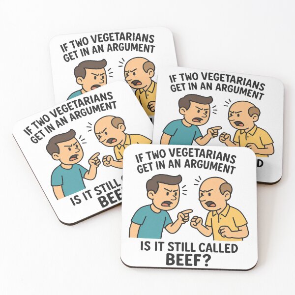 Item preview, Vegetarians Arguing – Is It Still Called Beef? Funny Joke designed and sold by Punny Graves.