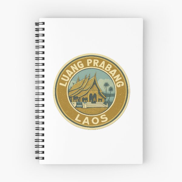 Artikelvorschau, Luang Prabang Laos Retro-Stempelaufkleber – Vintage-Reiseabzeichen-Design entworfen und verkauft von Timeless Design.