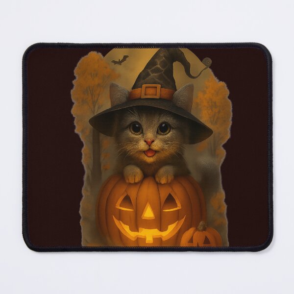 Item preview, Grey Kitten with Autumn Pumpkins. Chat gris et citrouilles d’automne designed and sold by Drawingshirts.