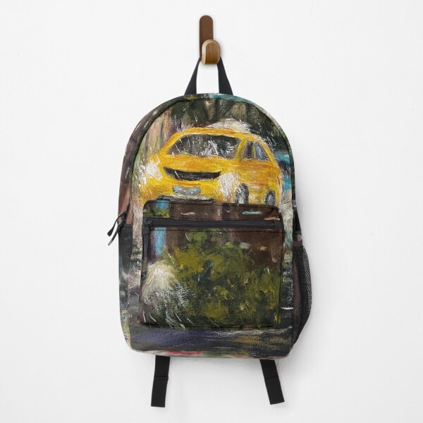 Item preview, Rainy Night in New York City. Colorful reflections and splashing rain. Skyscrapers in darkening sky with yellow taxi and cars. designed and sold by KarenZuk.