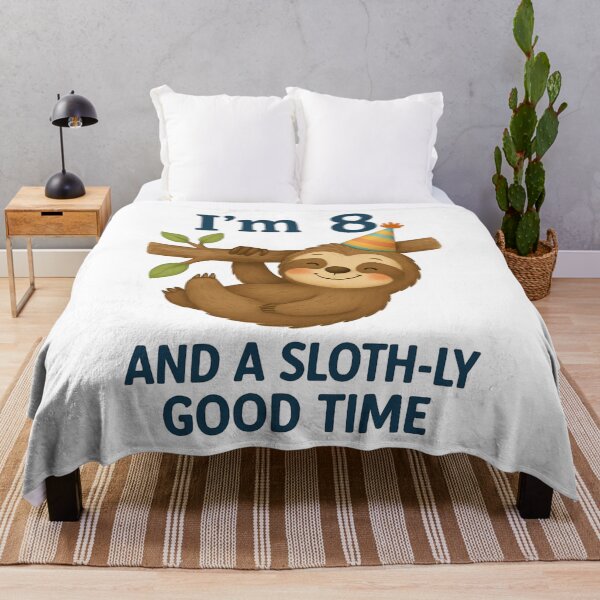 Item preview, I'm 8 and a Sloth-ly Good Time designed and sold by Blok45.