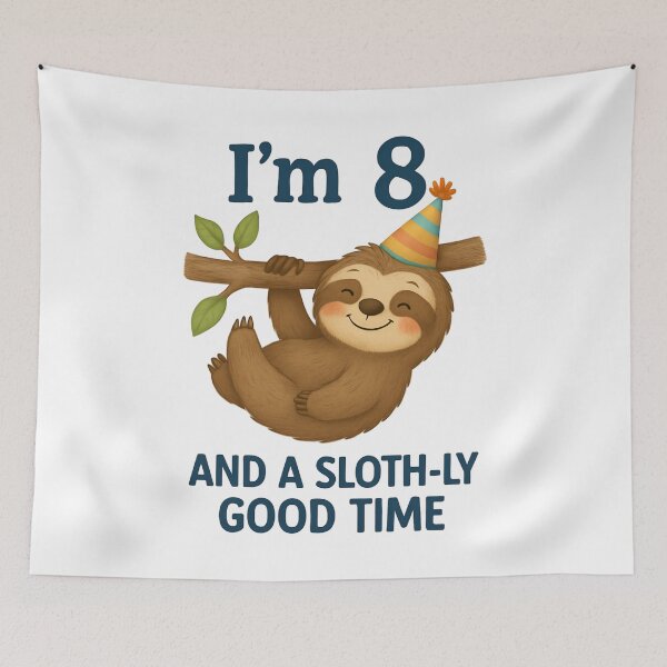 Item preview, I'm 8 and a Sloth-ly Good Time designed and sold by Blok45.