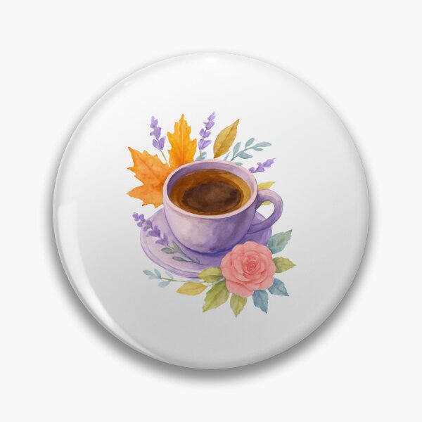 Item preview, Cozy Autumn Coffee with Flowers – Watercolor Fall Aesthetic designed and sold by Liv Solara.
