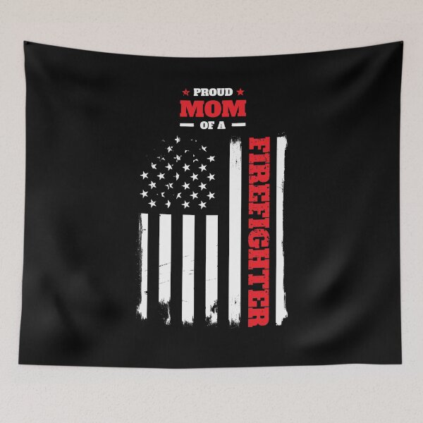 Item preview, Proud Mom of a Firefighter Distressed Flag designed and sold by LarkDesigns.