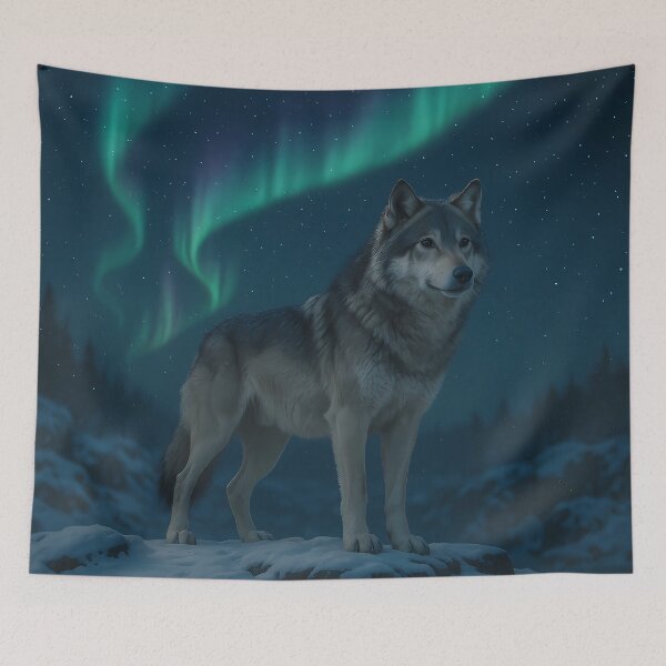 Item preview, Wolf Under Northern Lights designed and sold by NorseDrip.