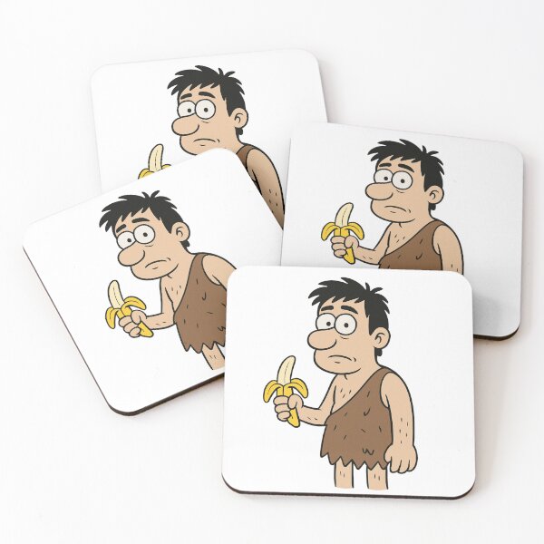Item preview, Funny Caveman Cartoon with Banana – Humorous Character Design designed and sold by mawelly.