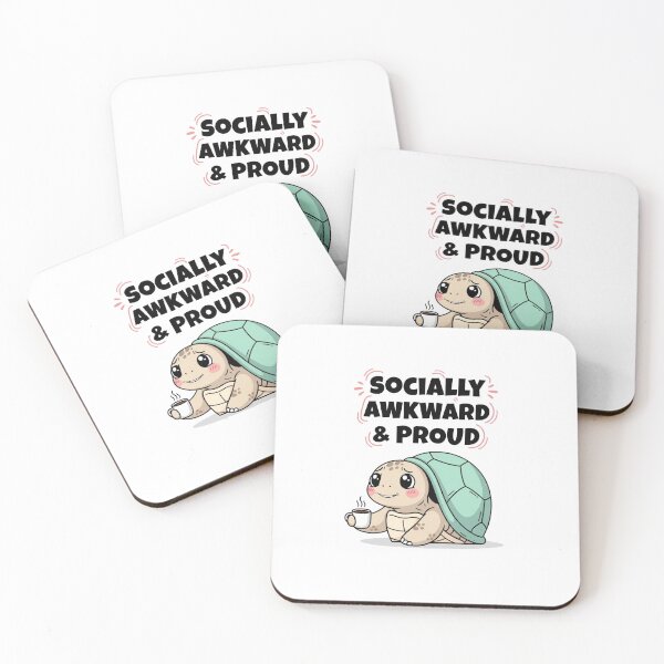 Item preview, Socially Awkward & Proud – Cute Turtle Coffee Design designed and sold by Rank Sol.