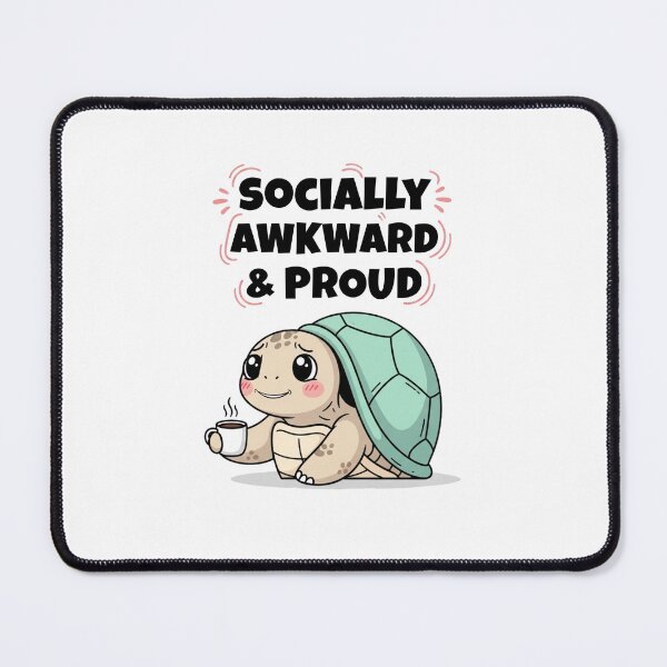 Item preview, Socially Awkward & Proud – Cute Turtle Coffee Design designed and sold by Rank Sol.
