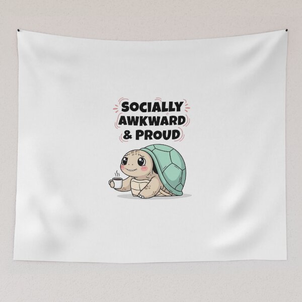 Item preview, Socially Awkward & Proud – Cute Turtle Coffee Design designed and sold by Rank Sol.
