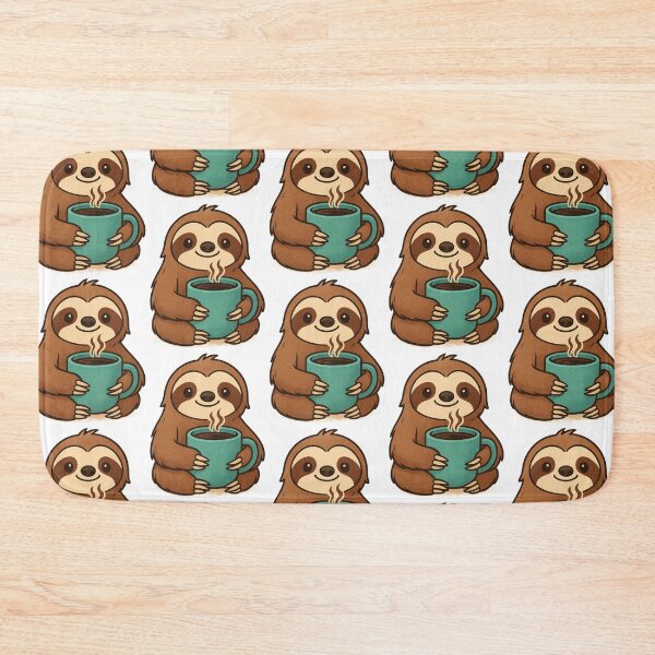 Item preview, Cute Sloth with Coffee Mug – Cozy Relaxed Animal Art designed and sold by DesignsMjB.