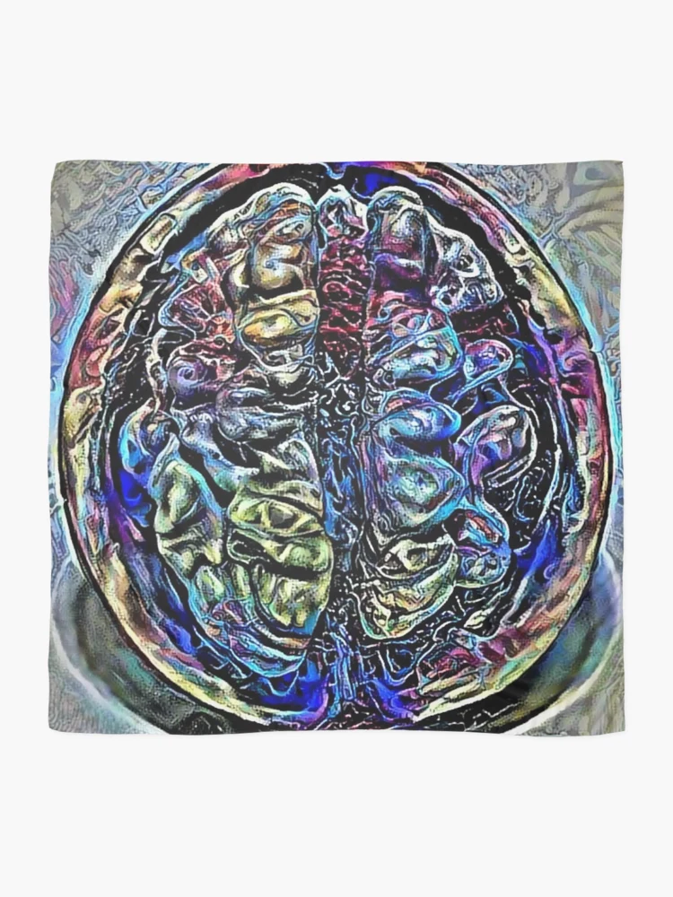 Thumbnail 2 of 3, Scarf, Colorful brain designed and sold by AndroidZ.