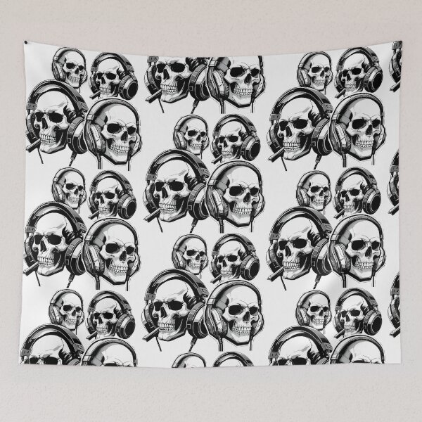Item preview, Gamer Skull with Headphones-1 designed and sold by SamartkitDesign.