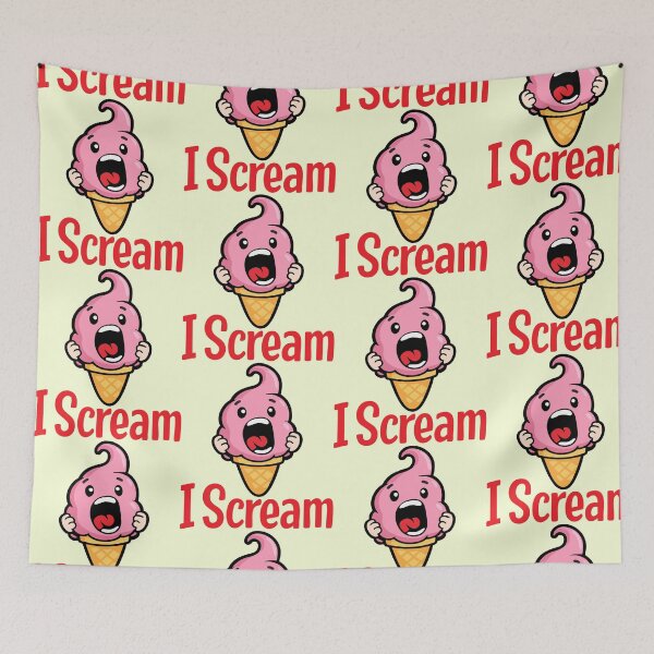 Item preview, Funny Ice Cream Pun – I Scream Cartoon Illustration designed and sold by graphicnew.