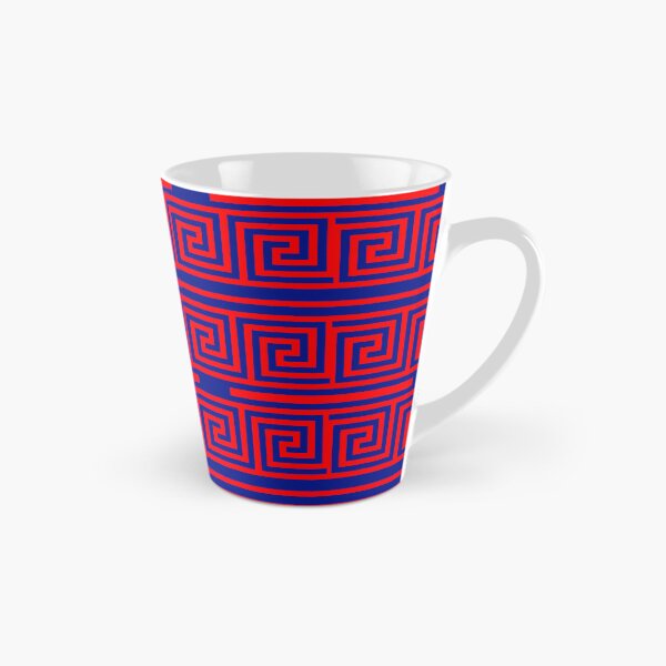 Item preview, Red On Blue Background Greek Key Fret Pattern designed and sold by PatternTitan.