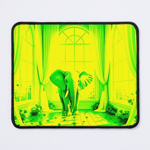 Item preview, Elephant In The Room - Green, Yellow Abstract designed and sold by asurtiumgreen.