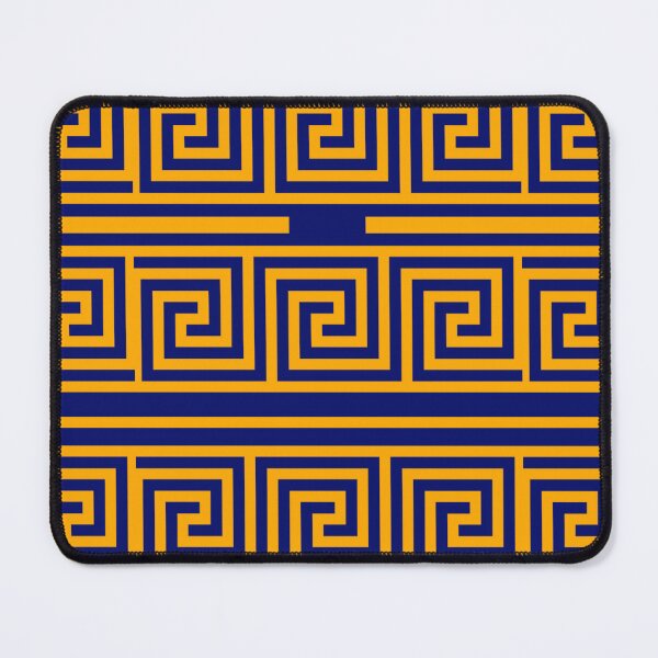 Item preview, Yellow On Blue Background Greek Key Fret Pattern designed and sold by PatternTitan.
