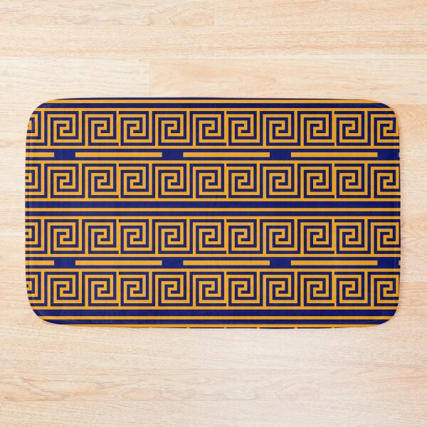 Item preview, Yellow On Blue Background Greek Key Fret Pattern designed and sold by PatternTitan.