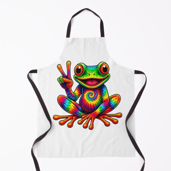 Item preview, Tie-Dye Frog With Peace Sign Spreading Hippie Smile designed and sold by OleOleStore.