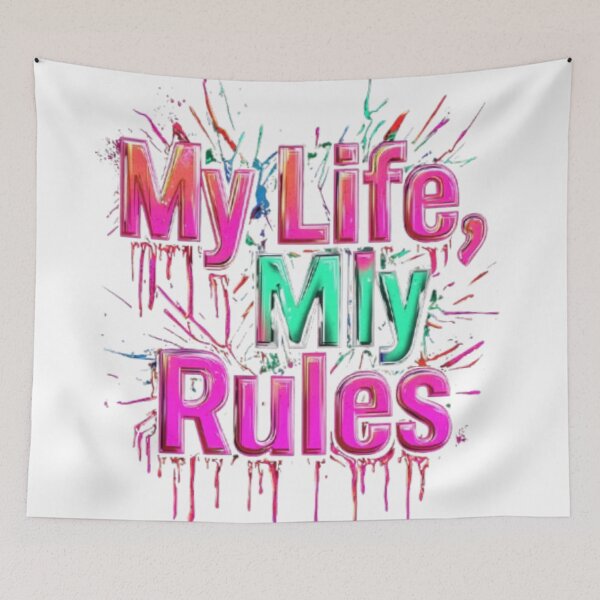 Item preview, My Life, My Rules – Bold Neon Typography designed and sold by AlexLineArt.