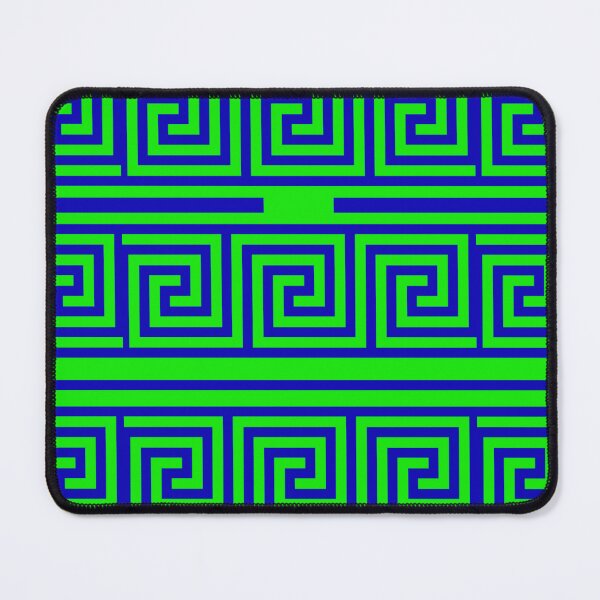Item preview, Blue On Green Background Greek Key Fret Pattern designed and sold by PatternTitan.