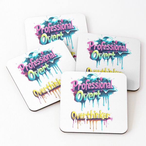 Item preview, Professional Overthinker – Funny Neon Typography designed and sold by AlexLineArt.