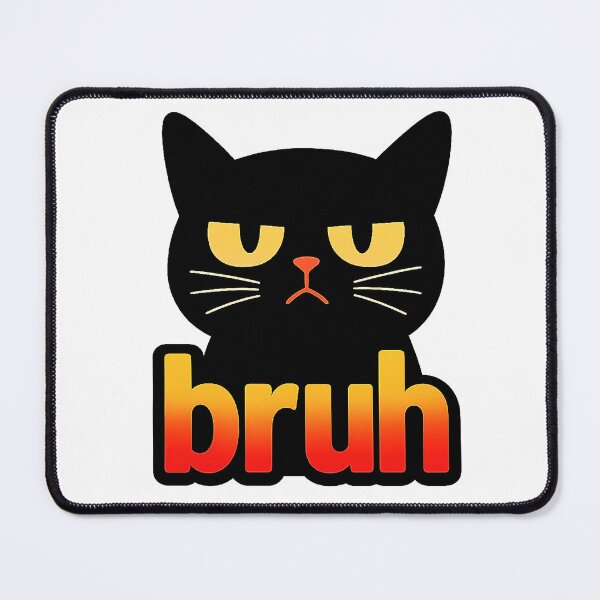 Item preview, Bruh Grumpy Black Cat Funny Retro Minimal designed and sold by OleOleStore.