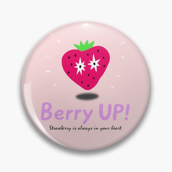 Artikelvorschau, Süßes Erdbeer-Wortspiel – Berry Up Positive Fruit Illustration entworfen und verkauft von graphicnew.