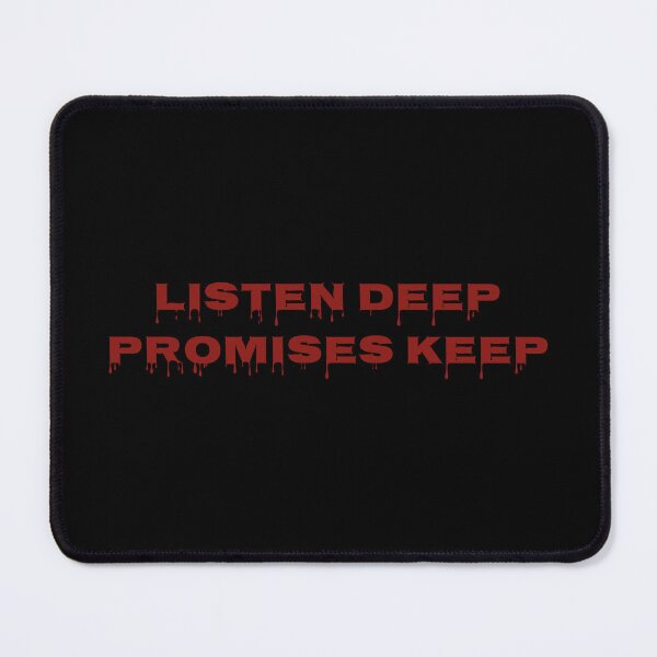 Item preview, Listen Deep Promises Keep Poetic Motivational Quote Typography Design designed and sold by MONTRIS.
