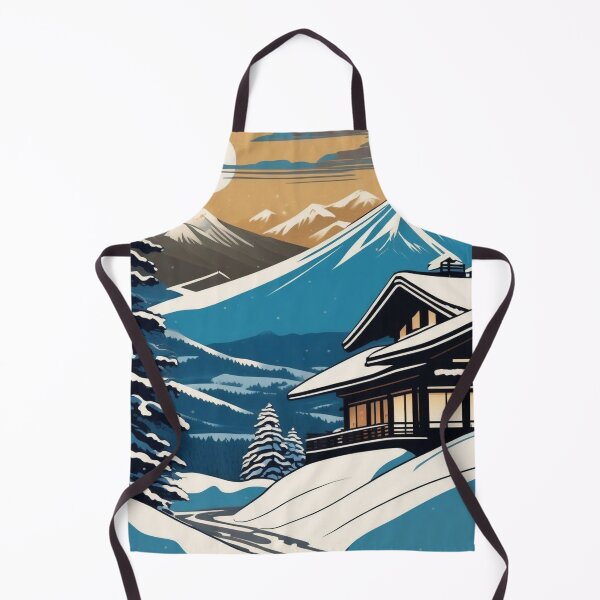 Artikelvorschau, Ukiyo-e Ski Lodge – Japanische Winterberglandschaft entworfen und verkauft von Vandy Fullam.
