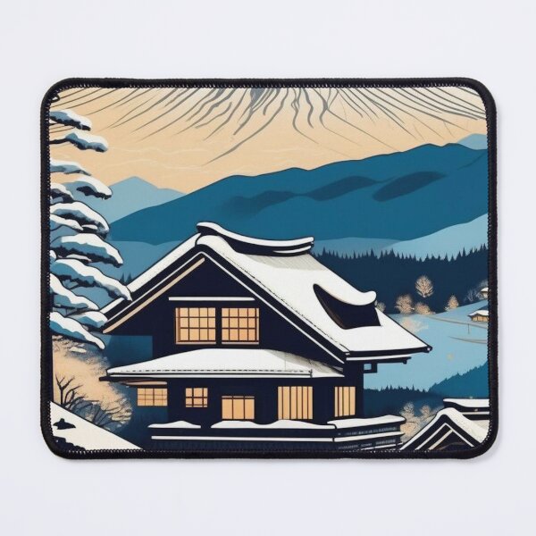 Item preview, Snowy Ski Lodge in Japan – Edo Period Woodblock Print designed and sold by Vandy Fullam.