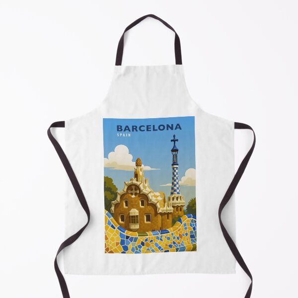 Artikelvorschau, Barcelona Spanien Vintage Reiseposter Minimal Retro Kunst Poster Parque Guell Gaudi entworfen und verkauft von artra-shop.