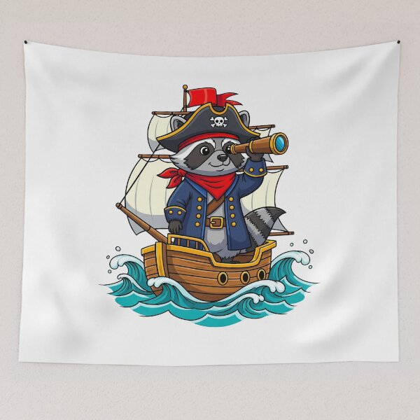 Item preview, Funny Pirate Raccoon Halloween Costume Kids Raccoon Lover designed and sold by JUSTBEELEGANT.