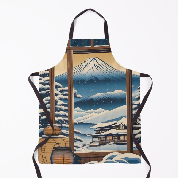 Artikelvorschau, Vintage japanische Skiszene – Winterkunst im Ukiyo-e-Stil entworfen und verkauft von Vandy Fullam.