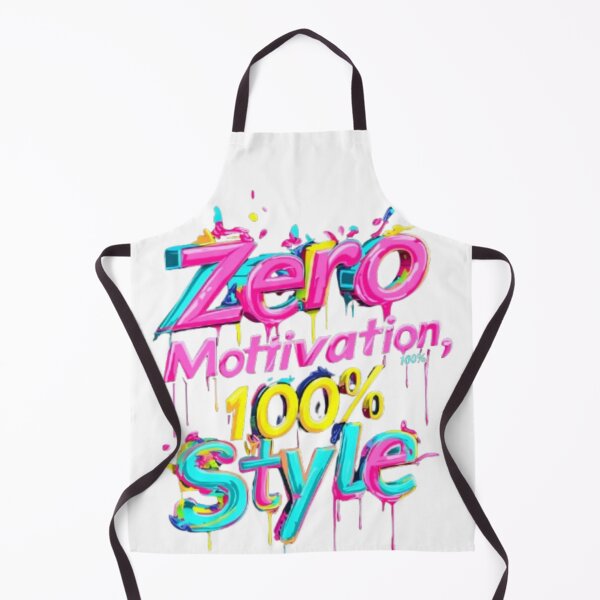 Item preview, Zero Motivation, 100% Style – Funny Neon Typography designed and sold by AlexLineArt.