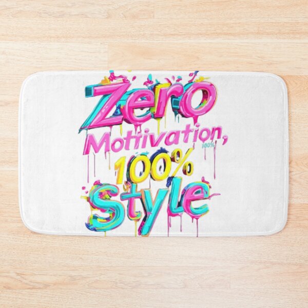 Item preview, Zero Motivation, 100% Style – Funny Neon Typography designed and sold by AlexLineArt.
