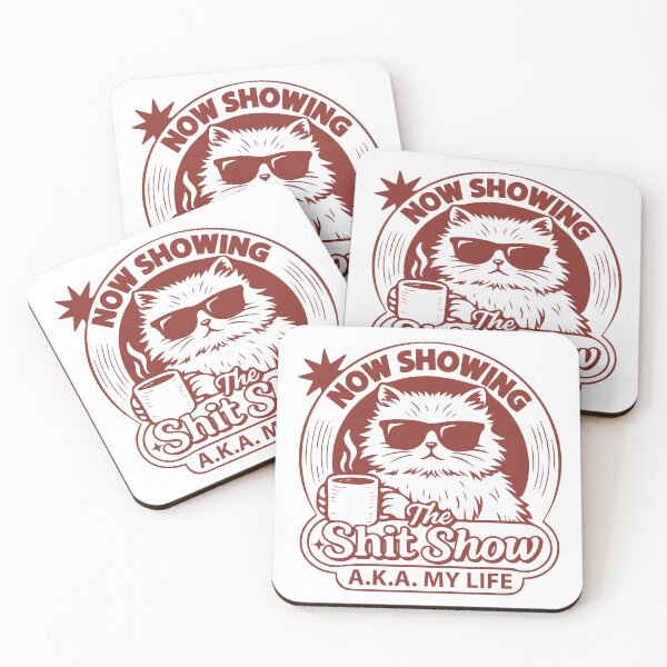 Item preview, Now showing the shit show a.k.a. my life cat with coffee designed and sold by BrownHorse90s.