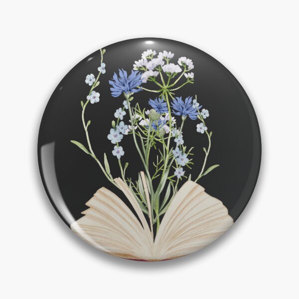 Item preview, Watercolor Open Book with Florals - Blue Flowers designed and sold by ArtByAlise.