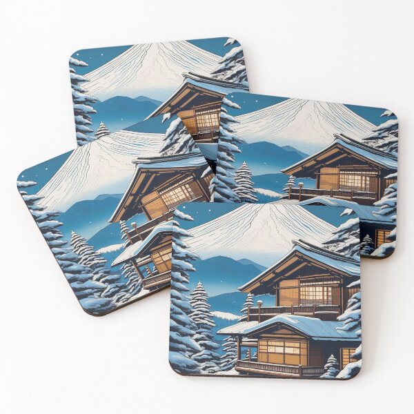 Item preview, Japanese Ski Resort – Traditional Ukiyo-e Snow Landscape designed and sold by Vandy Fullam.