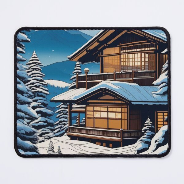 Item preview, Japanese Ski Resort – Traditional Ukiyo-e Snow Landscape designed and sold by Vandy Fullam.