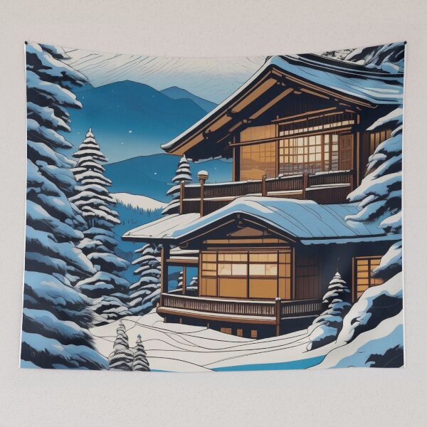 Item preview, Japanese Ski Resort – Traditional Ukiyo-e Snow Landscape designed and sold by Vandy Fullam.