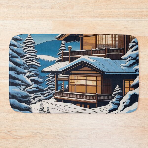 Item preview, Japanese Ski Resort – Traditional Ukiyo-e Snow Landscape designed and sold by Vandy Fullam.