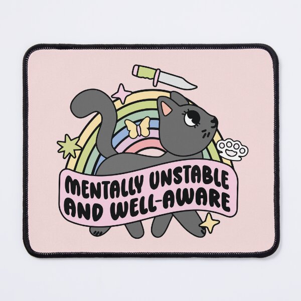 Item preview, Mentally unstable and well-aware funny cat designed and sold by BrownHorse90s.